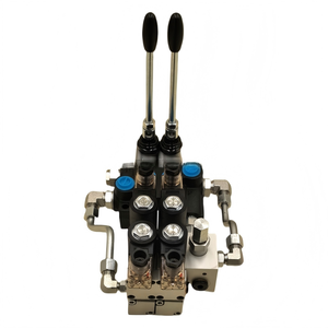 Válvula direccional monobloque electrohidráulica manual de doble control Huamao de 40 litros por minuto y 2 bobinas, flujo estable de 15 kg, Shandong - Product Image 1