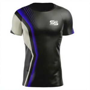 เสื้อรัดกล้ามเนื้อสำหรับ MMA BJJ แบบ OEM ออกแบบเอง พิมพ์ลายด้วยความร้อน ระบายอากาศ ป้องกันแบคทีเรีย แห้งเร็ว สำหรับทุกเพศ - Product Image 1