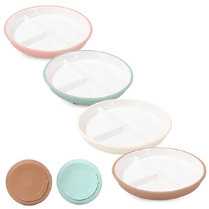 Plato de cerámica de silicona con base de succión y compartimentos desmontables para alimentación de bebés de 0 a 12 meses - Product Image 2