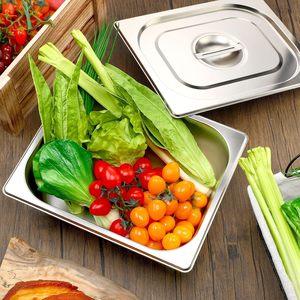 YITIAN ยุโรปสไตล์ 1/1 1/2 1/3 1/4 1/6 1/9 2/3 Gn PAN สแตนเลส Gastronorm คอนเทนเนอร์เก็บอาหารโรงแรม Gn Pan - Product Image 2