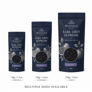 Bolsas de Mylar con ventana resellables para té Earl Grey y bergamota, empaque de alimentos para té negro de hojas sueltas y regalos de aciano. - Product Image 3