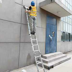 سلم قابل للطي 4×5 بطول 5 أمتار من الألومنيوم متعدد الأغراض للاستخدام الصناعي والتجاري والمنزلي والسوبر ماركت والديكور، بيع مباشر من المصنع - Product Image 2