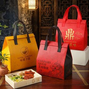 Custom Disposable Durable Non-Woven Fabric <b>Catering</b> Milk Tea Coffee Hot Cold Insulated Aluminum <b>Foil</b> Takeout Packaging Bag - Product Image 1