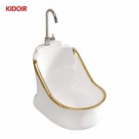 Kidoir vente en gros islamique niveau unique porcelaine céramique musulman Wudumate lave-pieds évier ablution Wudu bassin au Royaume-Uni à vendre
