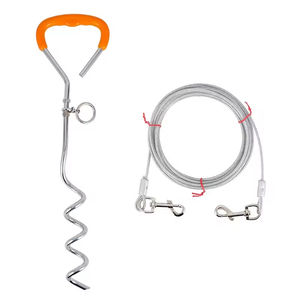 Cable y Estaca para Corral <span class=keywords><strong>de</strong></span> Perros Bunnyhi QYS021 <span class=keywords><strong>de</strong></span> 16/10 Pies para Jardín y <span class=keywords><strong>Camping</strong></span> con Resorte Resistente y Ganchos Metálicos - Product Image 5