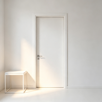 Porte extérieure en bois minimaliste QI TAI Moroccan White F-1 ignifuge insonorisée en bois massif pur avec garantie de 3 ans