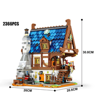 Reobrix 66005 Casa de Ferretero Medieval Europea del Siglo, Modelo MOC, Bloques de Construcción de Plástico para Ensamblar, Juego de Ladrillos, Colección de Juguetes