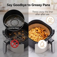 Papiers de cuisson jetables ronds pour friteuse à air, sans BPA, non toxiques, résistants aux hautes températures, en papier non blanchi, pour la préparation des aliments à la maison et au restaurant