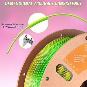 Filament <span class=keywords><strong>TPU</strong></span> 95A de couleur arc-en-ciel de 1,75 mm de diamètre, tolérance 3D, pour impression 3D créative, fabriqué par <span class=keywords><strong>ERYONE</strong></span> Factory. - Product Image 4