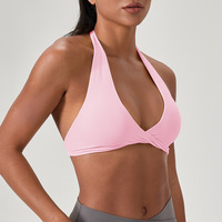 Été Nouvelle Arrivée Femmes Sexy Col V Profond Léger Fitness Exercise Yoga Bra High Support Elastic Dance and Sports Yoga Bra