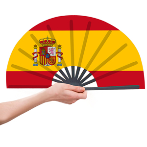 Abanicos Plegables de Bambú con la Bandera de España al por Mayor, Abanico de Mano para Carnaval, Boda, Festival, Fiesta, <span class=keywords><strong>Agencia</strong></span> de <span class=keywords><strong>Viajes</strong></span> - Product Image 3