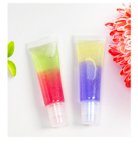 素食凝胶透明粉色光泽丰盈闪亮彩虹天然水果挤压管唇彩 - Product Image 2