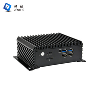 Mini PC Industri Tanpa Kipas Intel Core I5 8260U Dual HD 4K 2 RS232 RS485 64GB DDR4 M.2 NVMe Komputer Tertanam Win10 Ubuntu