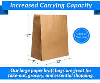 Sac en papier kraft sans poignées sacs en papier SOS sacs en papier à emporter acceptés avec impression personnalisée