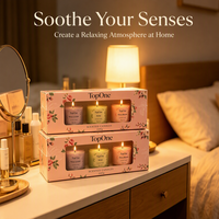 Coffret Cadeau de Bougies Parfumées TopOne Style Nordique en Cire de Soja et Huiles Essentielles, Aromathérapie, avec Boîte Florale Rose pour Femme, Cadeau d'Anniversaire