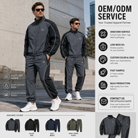 Ensemble de survêtement homme personnalisé avec logo OEM, veste zippée et pantalon de jogging, passepoil colorblock, streetwear, fournisseur en gros pour marques de mode