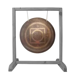 Thần Chú Từ Bi Chạm Khắc Mandala Gong Bell Cho Thiền-Bán Buôn Trang Trí Nội Thất Blessing Gong Gift