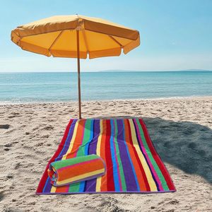 100% algodón terciopelo felpa suave lujo de gran tamaño XXL Toalla de playa 7 pies Extra grande manta de playa 2 paquete verano Siam - Product Image 2