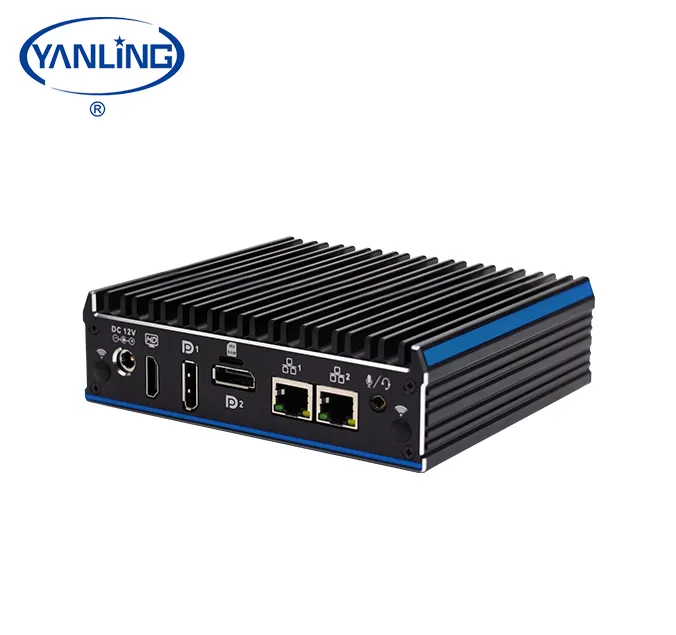 Produttore cinese Cele-ron J4125 scatola industriale per pc supporto binario desktop VESA mini pc montato a parete