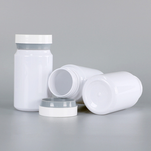 Manufacture 120cc PET packaging container 150ml -500ml White high quality <b>plastic</b> <b>jars</b> with double layer PP caps - Product Image 2
