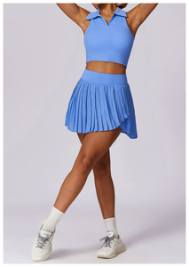 Set Pakaian Tenis Fitness Cepat Kering Elastis Tinggi Khusus Musim Panas, Rok Tenis Golf Bernapas, Pakaian Olahraga Yoga Wanita, Gaun Tenis - Product Image 5
