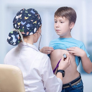 Vendita calda tinta unita 100% Cappello ricamato in cotone per lunghi capelli corti Vets infermiere medico tappi per Scrub chirurgico con papillon - Product Image 5