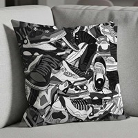 Housse de coussin Streetwear Sneaker Art GOT' EM, décoration intérieure, collage de chaussures urbaines, en coton et lin, pour Sneakerheads