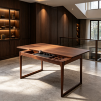 Table à thé chinoise en bois massif avec plateau d'égouttage dissimulé, bureau à thé pour la maison, le bureau, la villa, l'hôtel, vente en gros, OEM, ODM