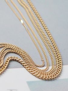 สร้อยคอทองคำแท้ 14k แบบโซ่คิวบัน หนา 1.3 มม. ยาว 2.1 มม. ยี่ห้อ Xinfly รุ่น Luxury Solid สำหรับผู้ชายและผู้หญิง ปรับขนาดได้ เหมาะสำหรับเป็นของขวัญแต่งงานหรือหมั้น - Product Image 4