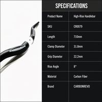 Guidon de trottinette électrique Carbonrevo en aluminium – Durable, installation facile, résistant à l'usure, pièce de rechange améliorée