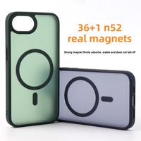 Coque de téléphone portable TPU pour 17promax, effet peau, givrée, magnétique, protection deux-en-un, antichoc, anti-chute, unie