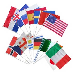 Ready To Ship Stock 2020 EU Cup Football Cup Small Mini National Country Flag multinational Hand Waving Flag