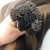 Extensions de cheveux blondes à pointe I, super double drawn, en cheveux humains vierges européens, à micro-anneaux