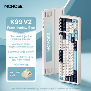 MCHOSE K99V2 Gamer TKL filaire 98 touches multimédia clavier mécanique Hotswap Kailh marque aluminium ABS anglais couleur Clavier <span class=keywords><strong>Gaming</strong></span> - Product Image 2