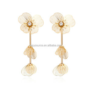 RE6387 Mode Blumen ohrringe für Frauen Gold Farbe Ohrring Braut schmuck - Product Image 6