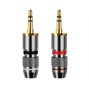 3.5mm TRS 3 pole Audio Male Connector Plug Jack Gold-plated Stereo Earphone Adapter For DIY Headset Earphone