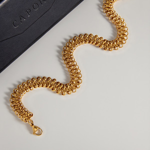 Collar de cadena gruesa de acero inoxidable para mujer, diseño geométrico con elementos lineales, multicapa, tono dorado, para uso diario - Product Image 4