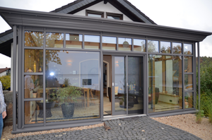 กระจกนิรภัยสองชั้นแบบร่วมสมัยออกแบบได้ตามต้องการหลังคาห้องอาบแดดโครงอลูมิเนียมเรือนกระจกสำหรับใช้ในวิลล่าและโรงแรม - Product Image 5