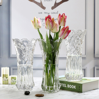Nordique de haute qualité Transparent Fleurs Eau Arrangement De Bureau Creative Maison Ornements Décoratifs Vase En Verre De Cristal