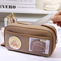 Trousse à crayons mignonne style Ins, pochette de papeterie multi-usages pour filles, cartes et badges de collection, grande capacité