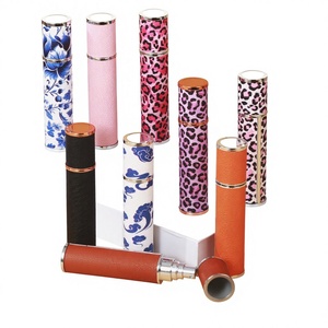 Flacon de Voyage Portable Haut de Gamme en <span class=keywords><strong>Verre</strong></span> Sérigraphié Effet Cuir de Mouton, 10 ml, Mini, Prêt à l'emploi, Meilleure Vente Transfrontalière - Product Image 1