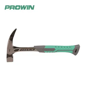 PROWIN Free Sample High Quality One-piece Polish Finish Carbon Steel Fiberglass Handle Roofing Hammer