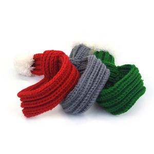 أزياء الحيوانات الأليفة محبوك الصوف مخطط الشتاء الدافئ القط الكلب شجرة عيد الميلاد كبار قابل للتعديل طوق مريلة وشاح الرأس - Product Image 2