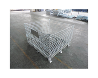 Récipient en vrac industriel pliable personnalisé, poubelle de stockage en treillis métallique, palette de sécurité pour chariot élévateur à fourche avec séparateur