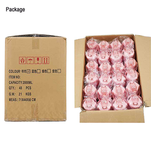 Logo personnalisé <span class=keywords><strong>3</strong></span> en 1 Set 2000ml 750ml 300ml Plastique Sport Gym Motivation Tasse à boire Tasse à café Bouteille d'eau - Product Image 5