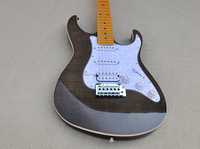Gitar Elektrik Flyoung 6 Senar Harga Murah Pickup SSH Leher Maple Kuning Veneer Maple Flame