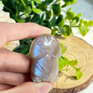 Bán buôn khắc thạch anh tự nhiên Moonstone với đèn flash màu xanh pha lê đá nhỏ dildo với mắt để bán và trình bày - Product Image 1