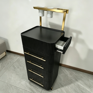 Chariot de rangement roulant haut de gamme pour salon de coiffure, avec 5 tiroirs pour le rangement et l'organisation des outils de coiffure - Product Image 3