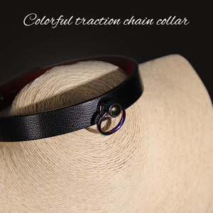 Collier BDSM en cuir avec rivets punk - Choker gothique réglable pour jeux de <span class=keywords><strong>domination</strong></span>, équipement de <span class=keywords><strong>bondage</strong></span> fétiche - Product Image 3