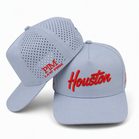 Topi Trucker Profil Tinggi Terstruktur Grosir dengan Lubang Laser Cut Bernapas, Model Snapback untuk Hadiah Promosi Bisnis